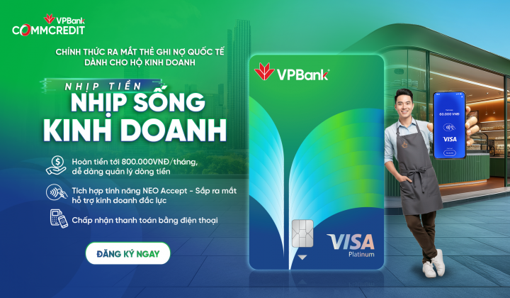 Thẻ ghi nợ kinh doanh VPBank CommCredit Visa: Giữ nhịp tiền, sống nhịp kinh doanh