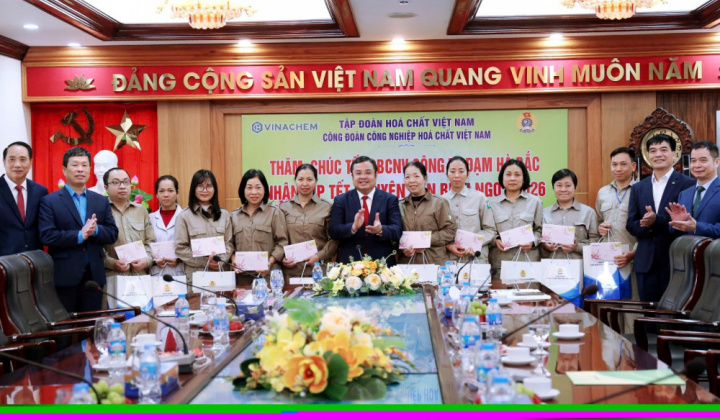 Lãnh đạo Tập đoàn Hoá chất Việt Nam thăm, chúc Tết người lao động Công ty CP Phân đạm và Hóa chất Hà Bắc