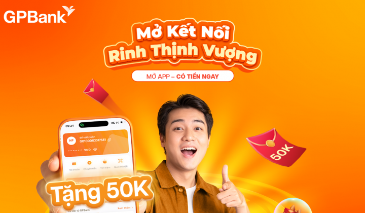 Ngân hàng GPBank triển khai ưu đãi hoàn tiền 50.000 đồng cho khách hàng thanh toán bằng mã QR