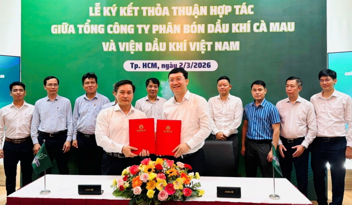 Viện Dầu khí Việt Nam và Tổng công ty Phân bón Dầu khí Cà Mau hợp tác nghiên cứu, phát triển công nghệ và sản phẩm mới