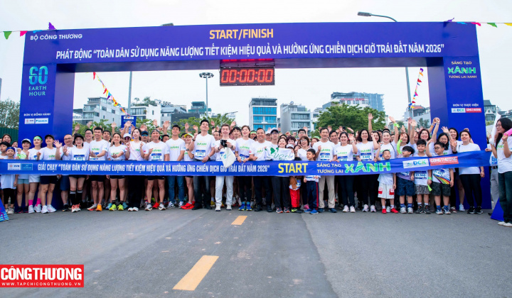 Hơn 2.000 người tham dự Lễ phát động và Giải chạy hưởng ứng "Toàn dân sử dụng năng lượng tiết kiệm hiệu quả và hưởng ứng Chiến dịch Giờ Trái đất năm 2026"