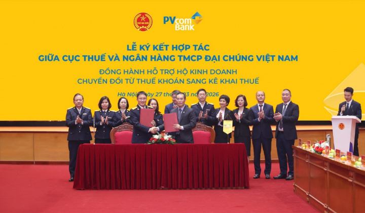 Ngân hàng PVcomBank hợp tác với Cục Thuế hỗ trợ hộ kinh doanh kê khai thuế
