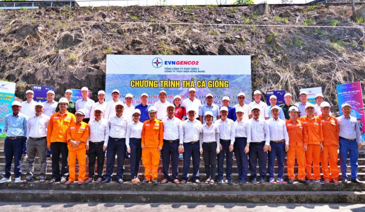 Thả cá, tái tạo nguồn lợi thủy sản tại hồ Thuỷ điện Sông Bung 4