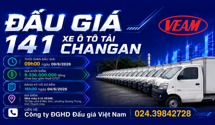 VEAM đấu giá 141 xe tải Changan: Nỗ lực xử lý hàng hóa tồn kho, góp phần phòng ngừa thất thoát, lãng phí