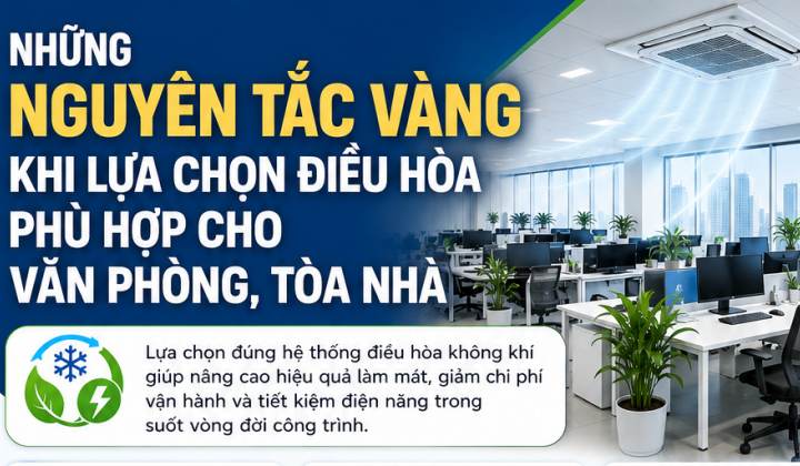 [TIẾT KIỆM ĐIỆN] Những nguyên tắc vàng khi lựa chọn điều hòa phù hợp cho văn phòng, tòa nhà