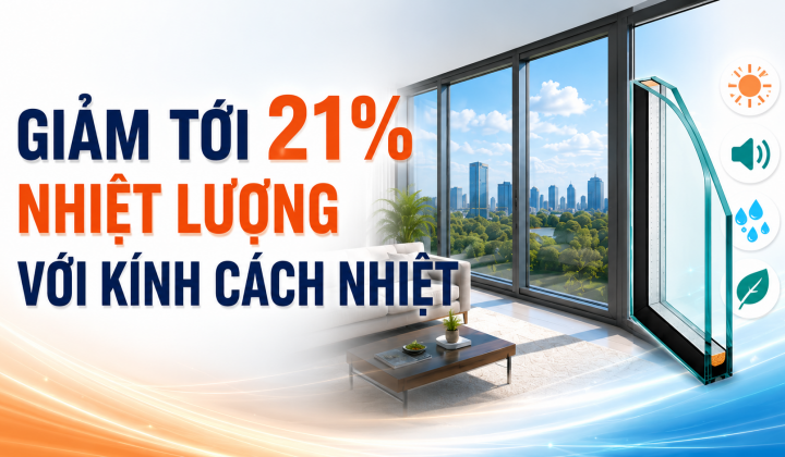 [TIẾT KIỆM ĐIỆN] Giảm tới 21% nhiệt lượng với kính cách nhiệt