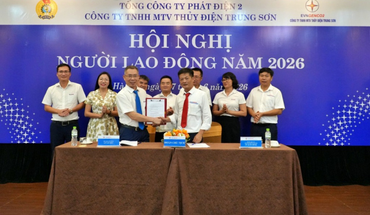 Hội nghị NLĐ năm 2026 của Thủy điện Trung Sơn: Thống nhất các giải pháp thực hiện thắng lợi nhiệm vụ sản xuất kinh doanh