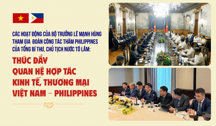 Các hoạt động của Bộ trưởng Lê Mạnh Hùng tham gia Đoàn công tác thăm Philippines của Tổng Bí thư, Chủ tịch nước Tô Lâm