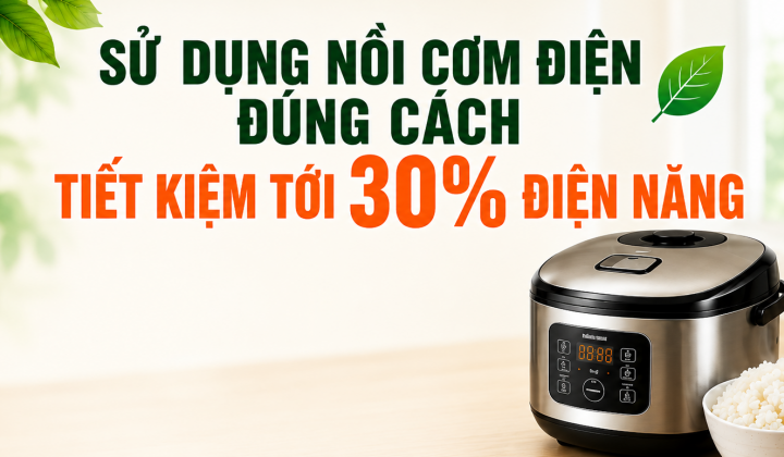 [TIẾT KIỆM ĐIỆN] Sử dụng nồi cơm điện đúng cách, tiết kiệm tới 30% điện năng