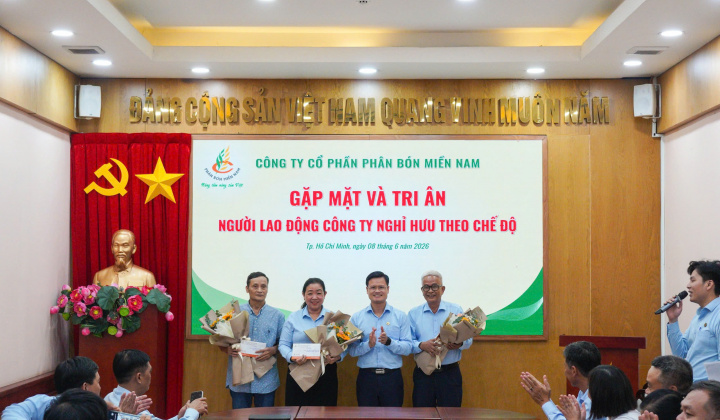 Phân bón Miền Nam tri ân người lao động nghỉ hưu, chúc mừng sinh nhật quý II/2026