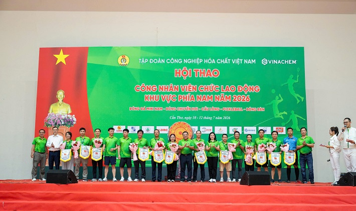 Hội thao CNVCLĐ Vinachem 2026 khu vực phía Nam: Lan tỏa tinh thần đoàn kết
