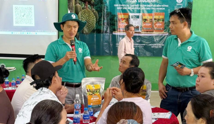 HUSK Việt Nam đồng hành cùng nhà nông với giải pháp cải tạo đất bền vững cho sầu riêng