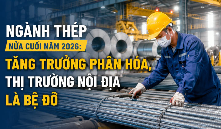 [eMagazine] Ngành thép nửa cuối năm 2026: Tăng trưởng phân hóa, thị trường nội địa là bệ đỡ