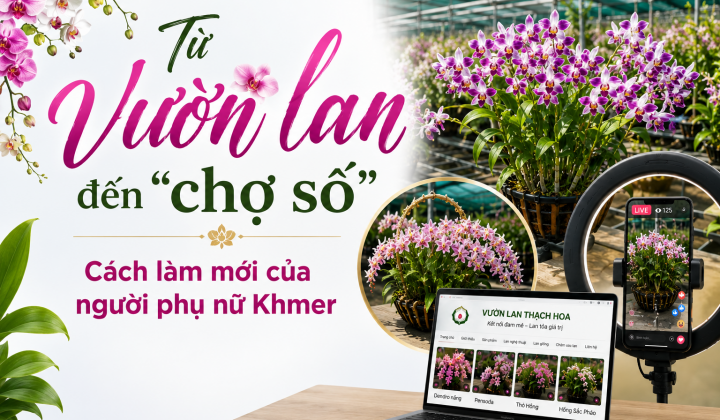(eMagazine) Từ vườn lan đến “chợ số”: Cách làm mới của người phụ nữ Khmer