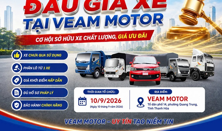 VEAM MOTOR đẩy mạnh đấu giá xe tồn kho, khơi thông nguồn lực cho sản xuất và kinh doanh