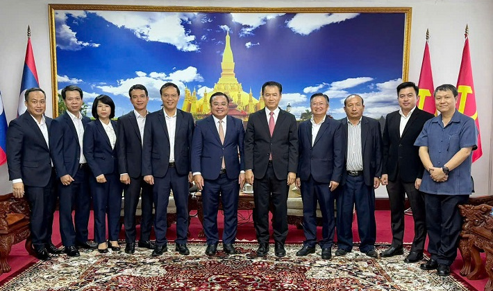 Vinachem báo cáo Bộ trưởng Bộ Công Thương Lào về tiến độ Dự án khai thác và chế biến muối mỏ Kali
