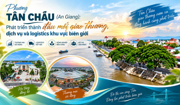 Phường Tân Châu (An Giang): Phát triển thành đầu mối giao thương, dịch vụ và logistics khu vực biên giới