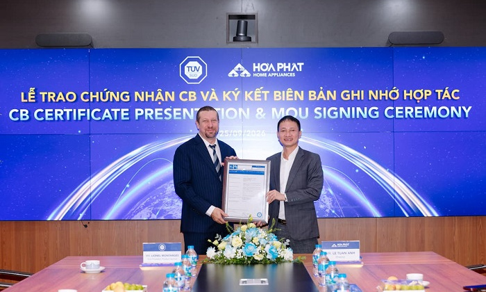 Điện máy gia dụng Hòa Phát đạt chứng nhận CB của TÜV SÜD cho bếp từ, hướng tới xuất khẩu