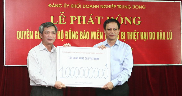 Petrolimex ủng hộ đồng bào miền Trung 1.000.000.000 đồng