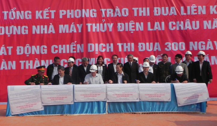 Phong trào thi đua liên kết tạo khí thế thi đua sôi nổi trên công trường thủy điện Lai Châu