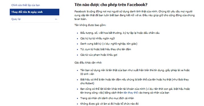 Phải dùng tên thật ở Facebook?