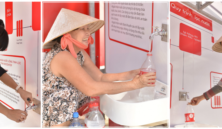 Coca-Cola hợp tác ba bên giúp cung cấp nước sạch miễn phí cho người dân