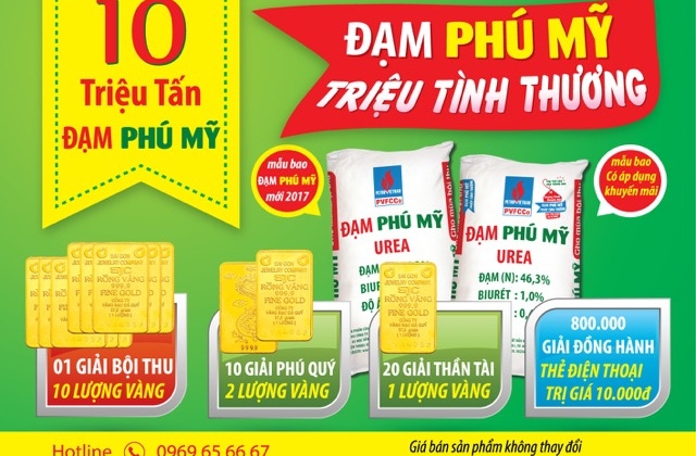 10 tỷ đồng tri ân bà con nông dân nhân dịp cán mốc 10 triệu tấn Đạm Phú Mỹ 