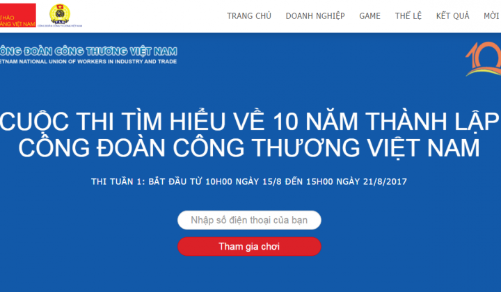 Khởi động Trò chơi trực tuyến Cuộc thi tìm hiểu về Công đoàn Công Thương Việt Nam