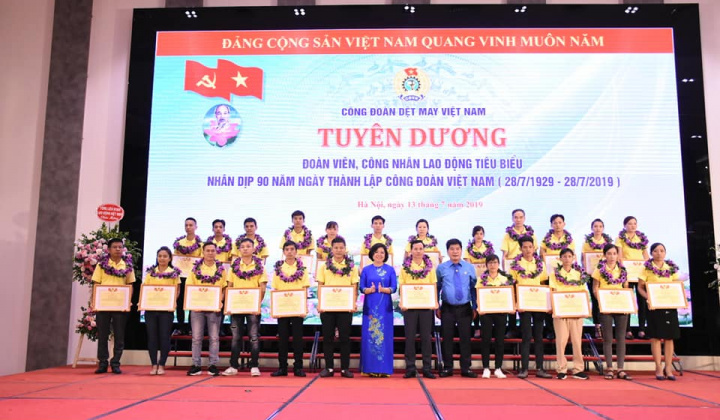 Công đoàn Dệt May Việt Nam: Kỷ niệm 90 năm Ngày thành lập Công Đoàn Việt nam, tôn vinh CB, CNLĐ tiêu biểu ngành Dệt May