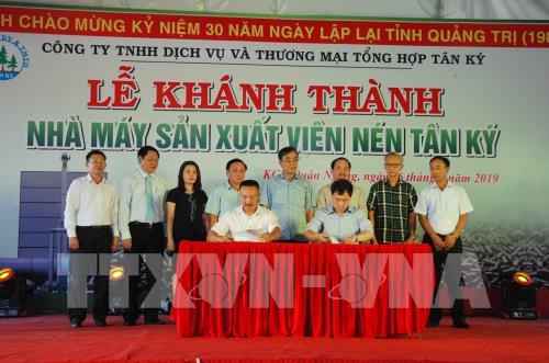 Quảng Trị khánh thành Nhà máy viên củi nén Tân Ký