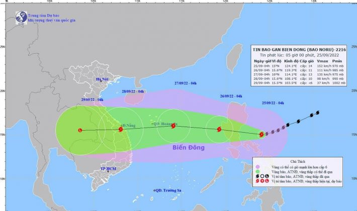 PVEP: Chủ động, sẵn sàng phòng tránh bão Noru trên Biển Đông