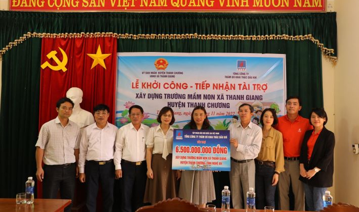 PVEP: Tài trợ xây dựng Trường mầm non tại huyện Thanh Chương, tỉnh Nghệ An