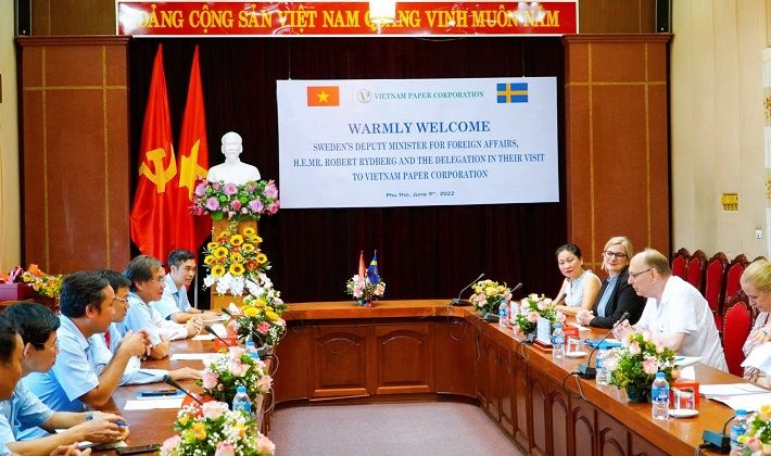 Thứ trưởng Bộ Ngoại giao Thụy Điển thăm và làm việc tại Tổng Công ty Giấy Việt Nam