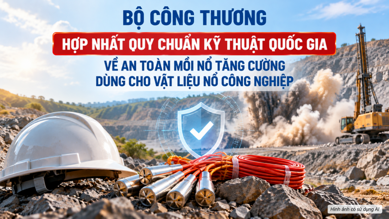 Bộ Công Thương hợp nhất Quy chuẩn kỹ thuật quốc gia về an toàn mồi nổ tăng cường dùng cho vật liệu nổ công nghiệp