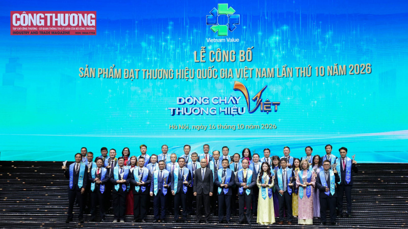 [ĐANG DIỄN RA] Lễ công bố sản phẩm đạt Thương hiệu quốc gia Việt Nam lần thứ 10 năm 2026