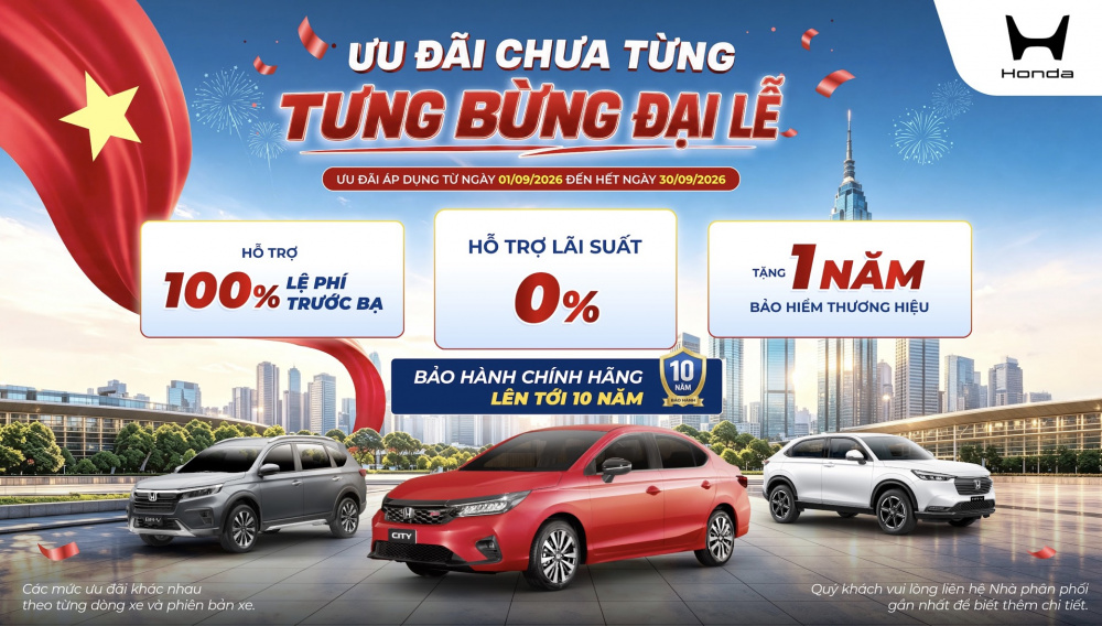 Honda tung loạt ưu đãi cho City, BR-V và HR-V trong tháng 9