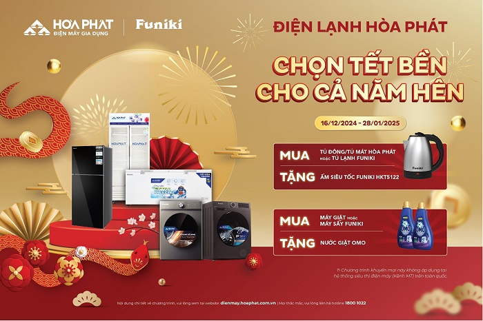 Nhận nhiều quà tặng hấp dẫn khi mua sản phẩm Điện lạnh Hoà Phát