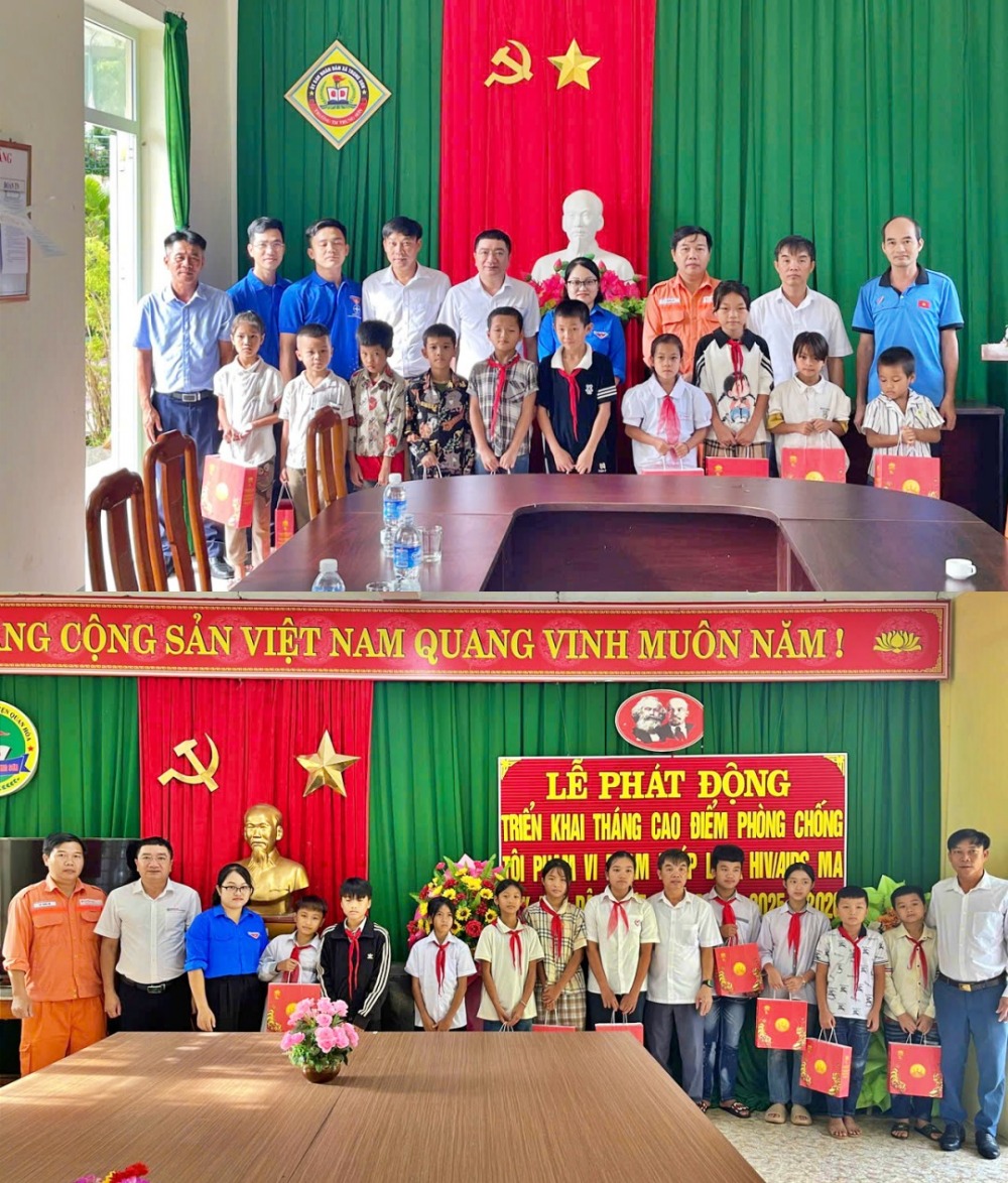 Thủy điện Trung Sơn trao quà 
