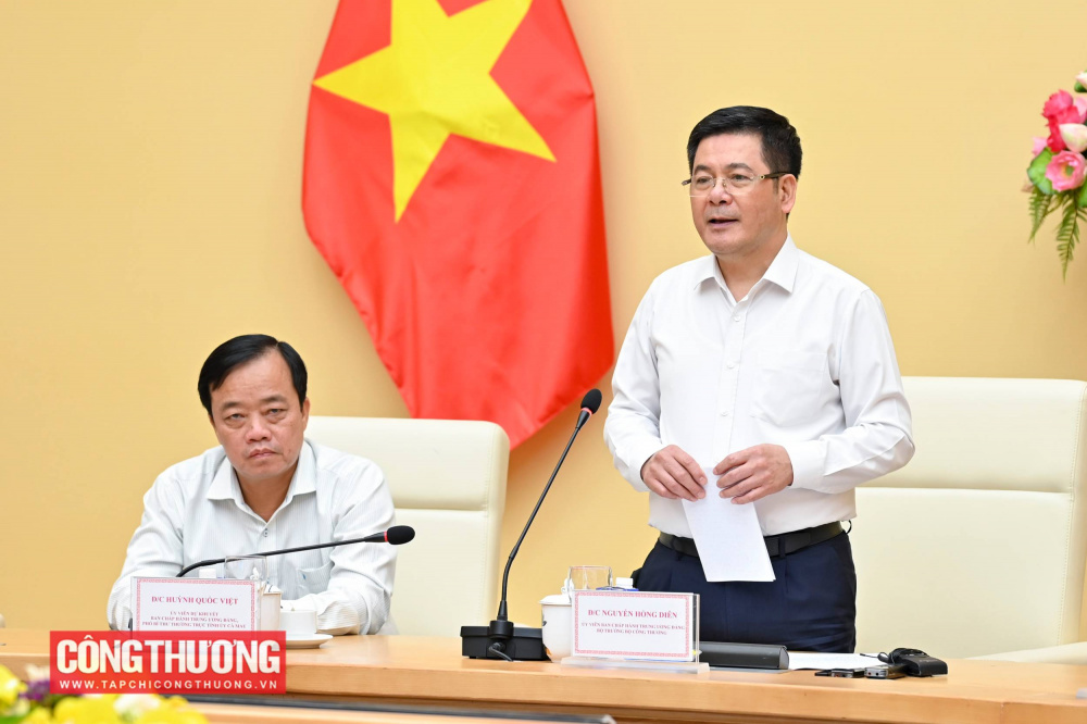 Bộ trưởng Nguyễn Hồng Diên cho biết, Bộ Công Thương ủng hộ Cà Mau khi đề xuất việc khai thác tiềm năng thế mạnh của địa phương về phát triển năng lượng tái tạo