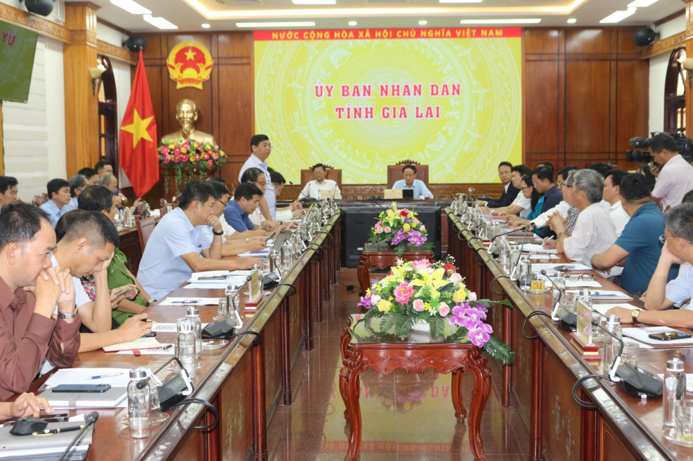 UBND tỉnh Gia Lai Phạm Anh Tuấn chủ trì buổi làm việc với các chủ đầu tư để tháo gỡ khó khăn cho các khu, cụm công nghiệp trên địa bàn tỉnh