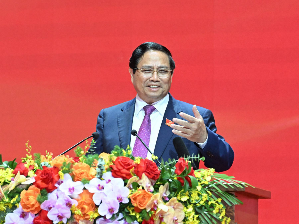 Bí thư Đảng ủy, Thủ tướng Chính phủ Phạm Minh Chính phát biểu tại phiên trù bị Đại hội - Ảnh: VGP