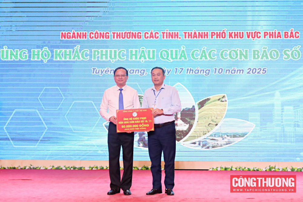 Ngành Công Thương phía Bắc đồng lòng ủng hộ đồng bào khắc phục hậu quả bão lũ