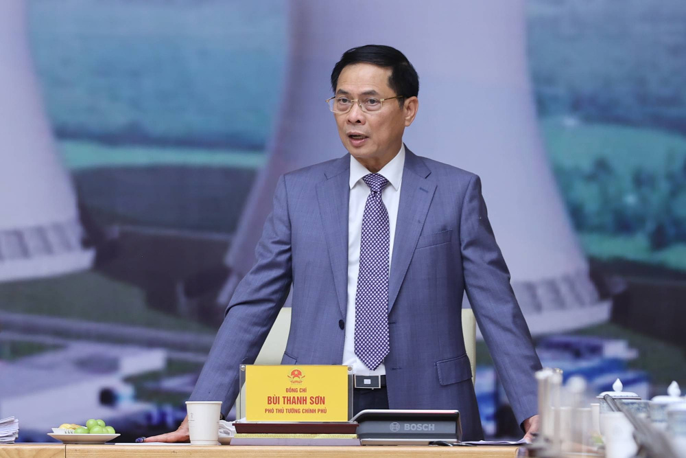 Phó Thủ tướng Bùi Thanh Sơn phát biểu tại cuộc họp - Ảnh: VGP