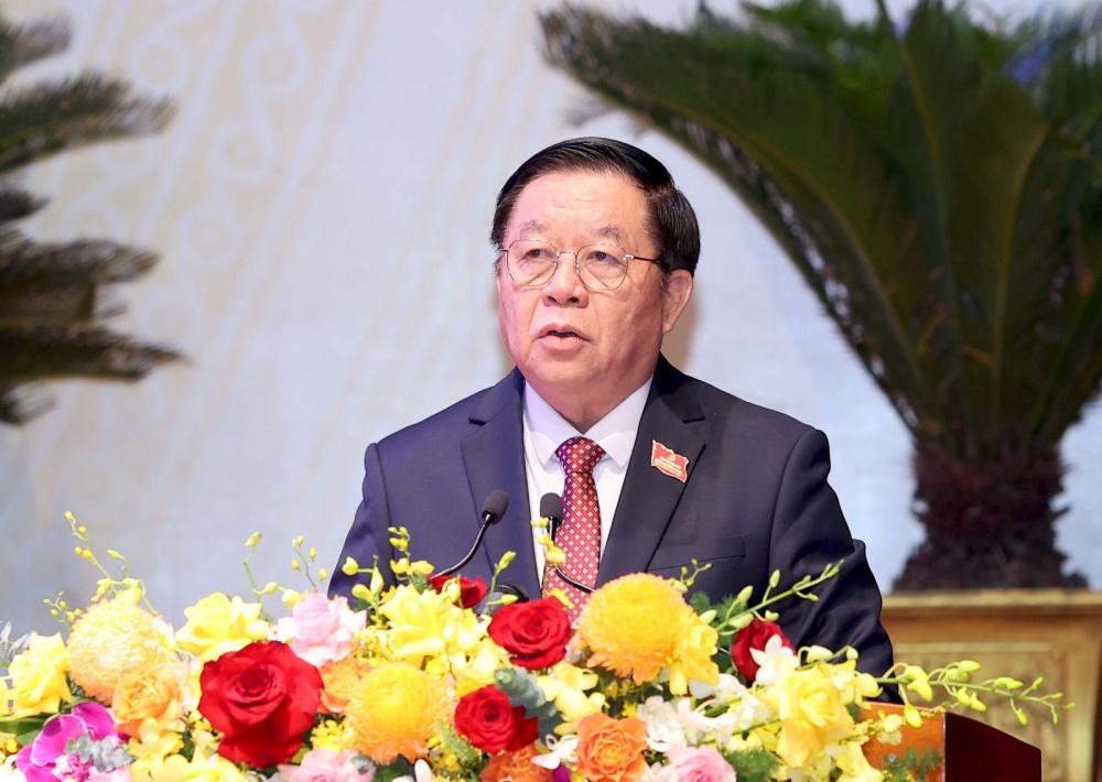 Nguyễn Trọng Nghĩa - Ủy viên Bộ Chính trị, Bí thư Trung ương Đảng, Trưởng Ban Tuyên giáo và Dân vận Trung ương phát biểu chỉ đạo Đại hội.