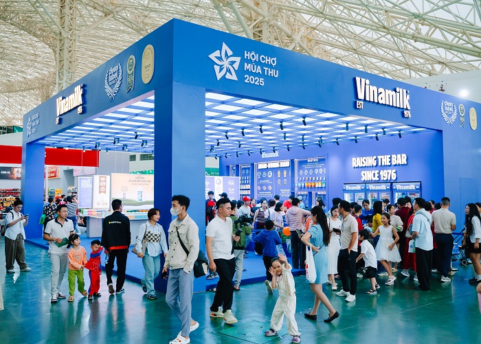 Vinamilk hiện diện và khẳng định vị thế thương hiệu sữa hàng đầu Việt Nam, vươn tầm Quốc tế tại các triển lãm, hội chợ lớn. Ảnh: Vi Nam