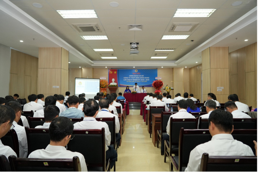 Quang cảnh Đại hội Công đoàn cơ sở Công ty Thủy điện Sông Bung lần thứ IV, nhiệm kỳ 2025-2030.