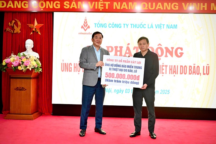 Vinataba ủng hộ bão lũ