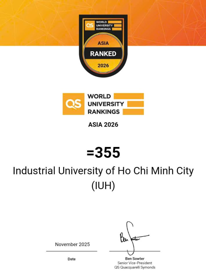 IUH thăng hạng vượt bậc và vinh dự nhận giải thưởng quốc tế về hội nhập toàn cầu