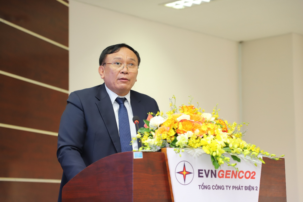 Trần Phú Thái – Bí thư Đảng ủy, Chủ tịch HĐQT EVNGENCO2 phát biểu tại Đại hội