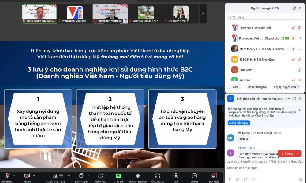 Xúc tiến thương mại sang thị trường Hoa Kỳ